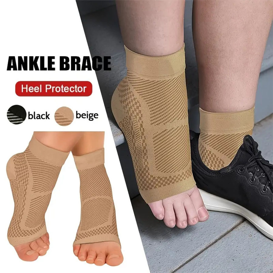 Ankle Brace Sock - 1 Pasang Kaus Kaki Kompresi Olahraga,