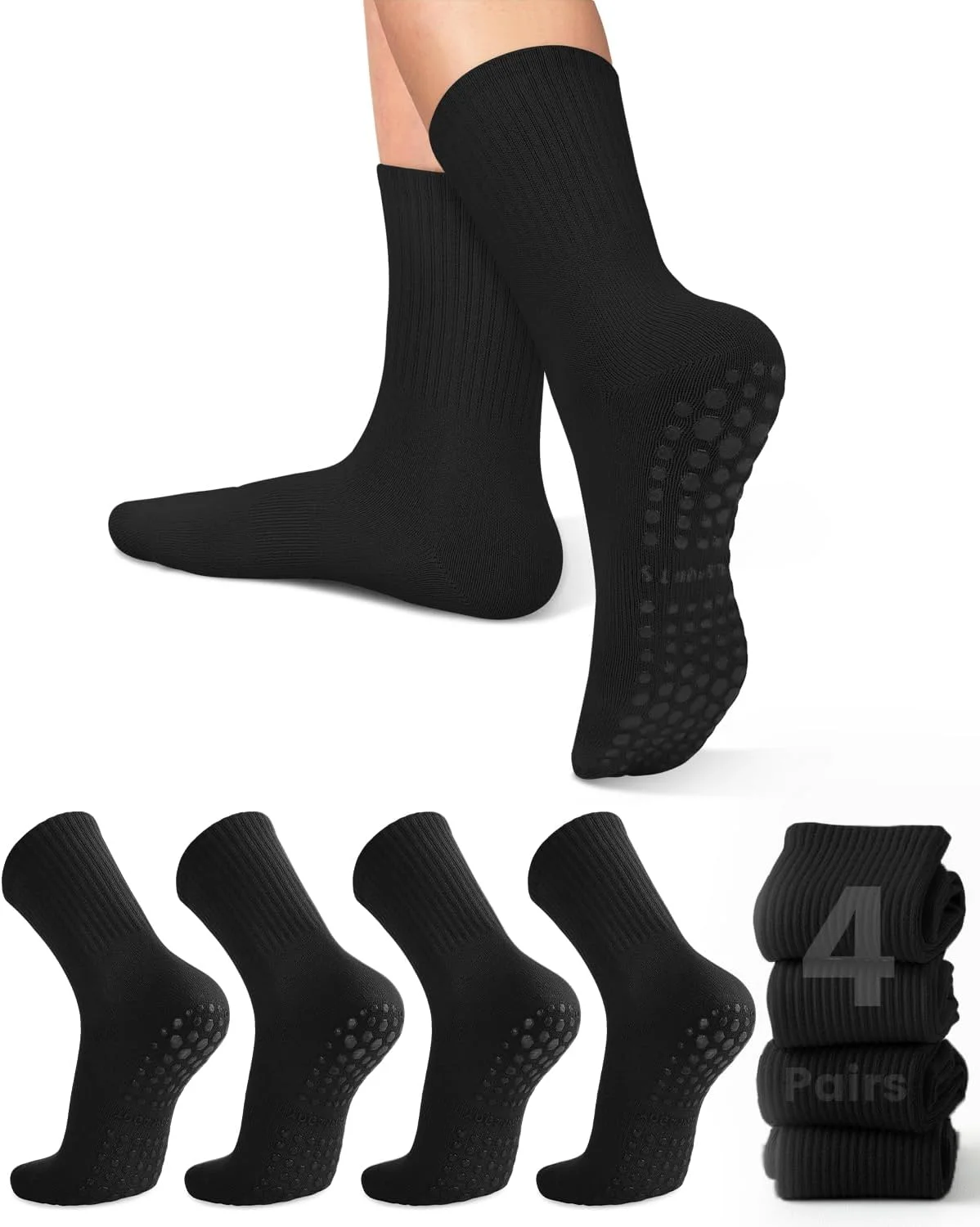 Grip Sock Yoga - 4 pasang kaus kaki yoga wanita,