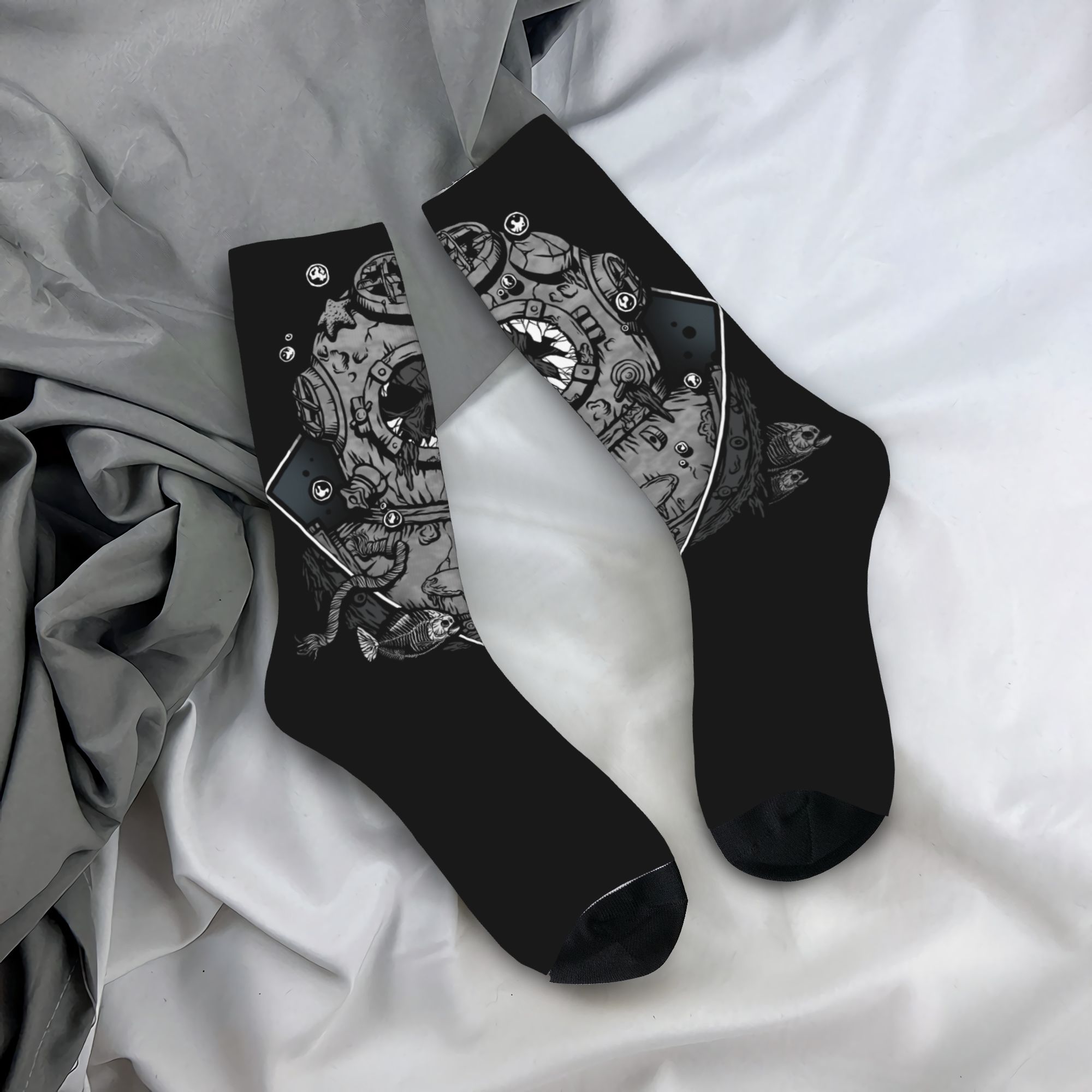 Dress Sock Men - Kaos Kaki Pria Lucu Motif Tengkorak