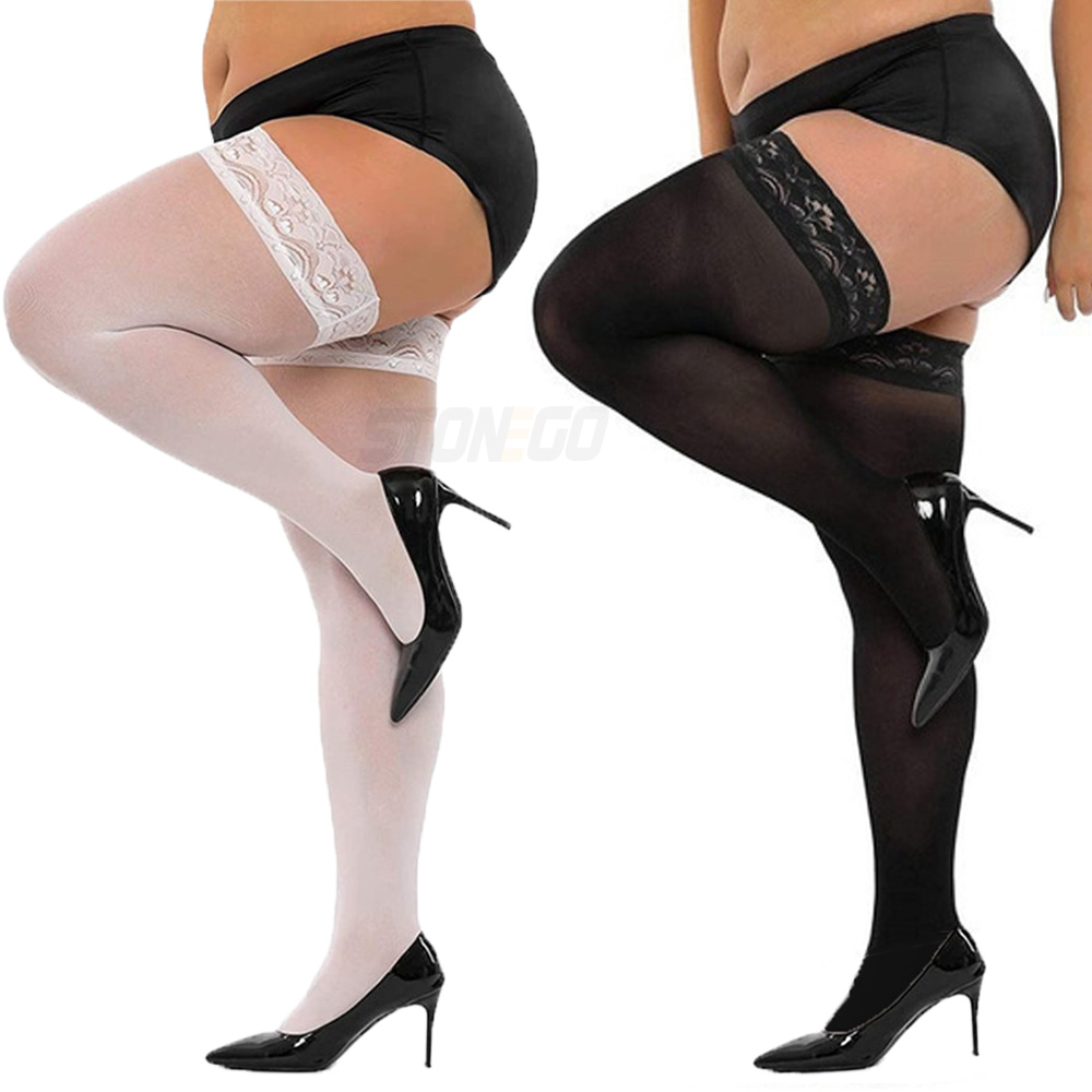 Thigh High Sock Stay Up - Stoking renda ultra-tipis wanita, kaus kaki