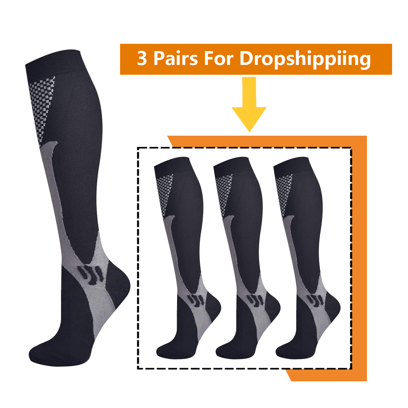Compression Sock Medical - Brotock 3 Pasang untuk Dropshipping Kaus