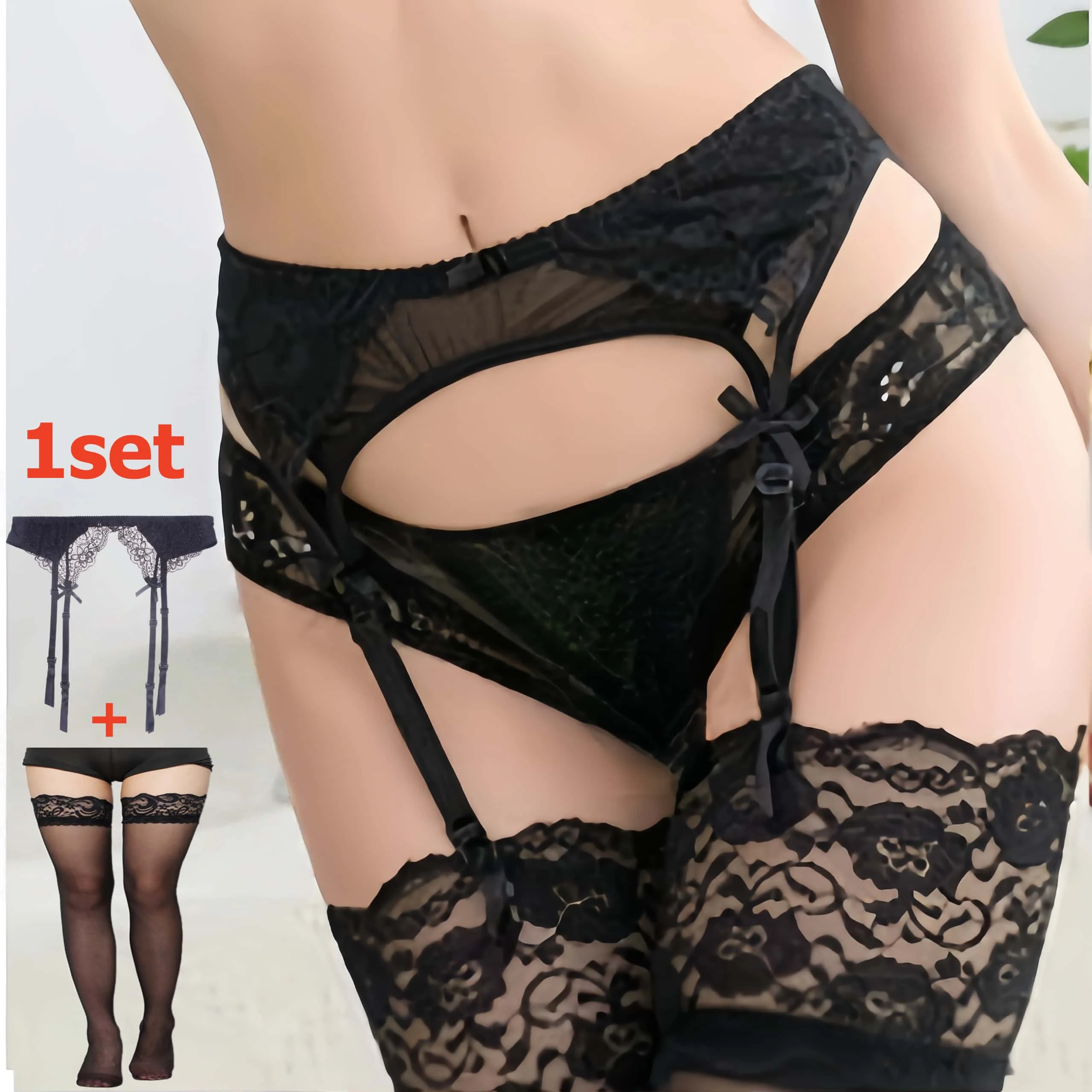 Tights Pantyhose Sheer - 2PCS Stoking Wanita dengan Tali Pengikat