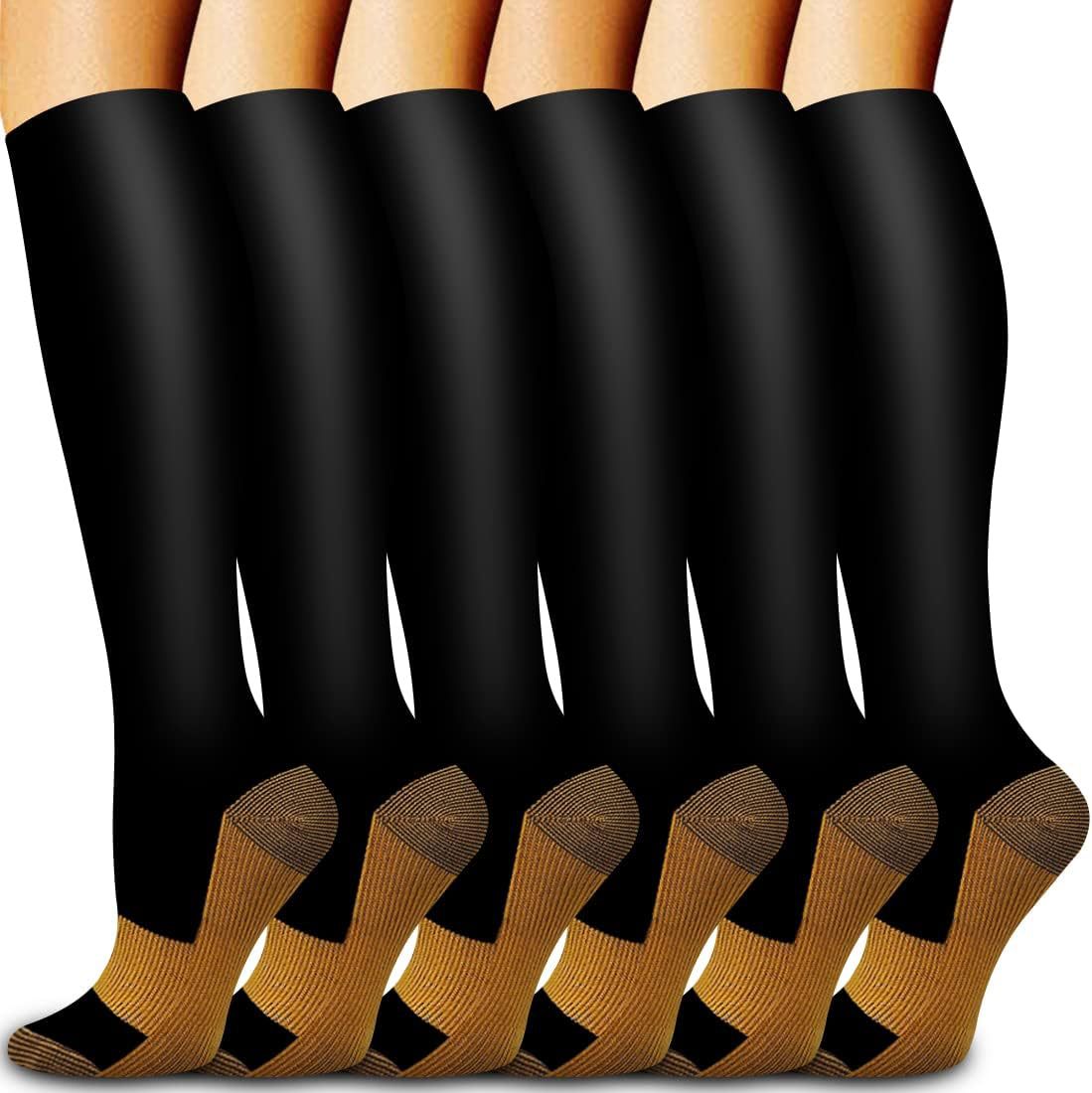 Compression Sock Medical - 6 Pasang Kaus Kaki Kompresi Tembaga