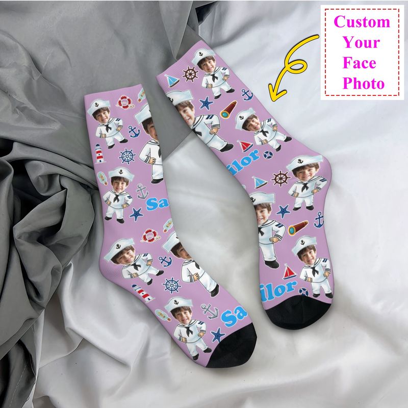 Dress Sock Men - Kaos Kaki Desain Foto Wajah Pribadi