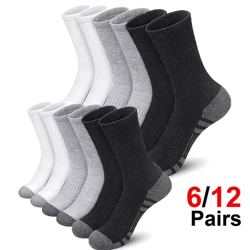 Kaos Kaki Olahraga Pria 6 Pasa - Cotton Crew Sock Pack ulasan dan harga
