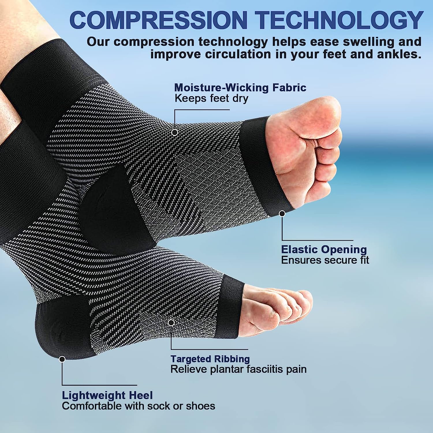 1 Pasang Kaus Kaki Kompresi Pl - Ankle Brace Sock ulasan dan harga