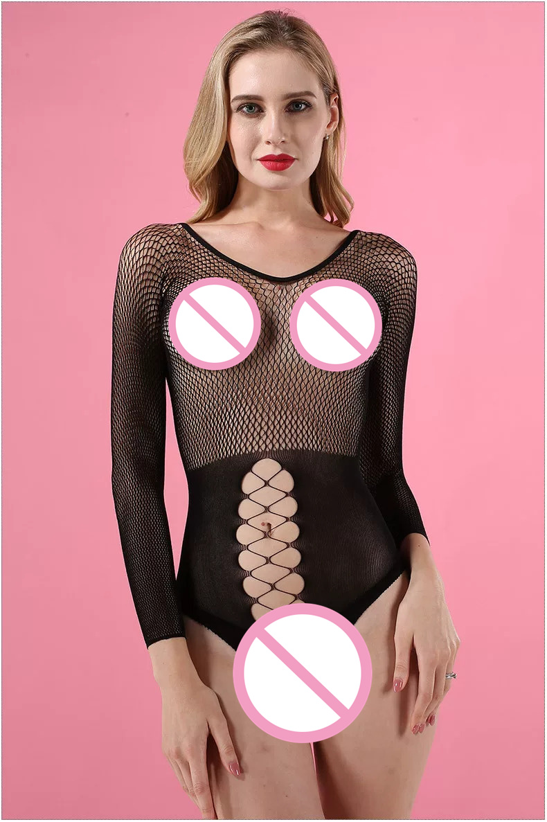 Bodysuit Lingerie Jaring Hitam - Fishnet Stocking Women ulasan dan harga