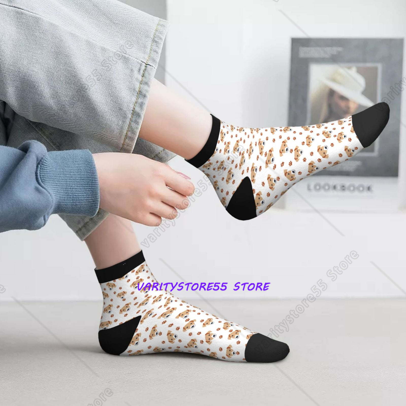 Kaos Kaki Crew Pola Anjing Lab - Athletic Sock Cushion ulasan dan harga