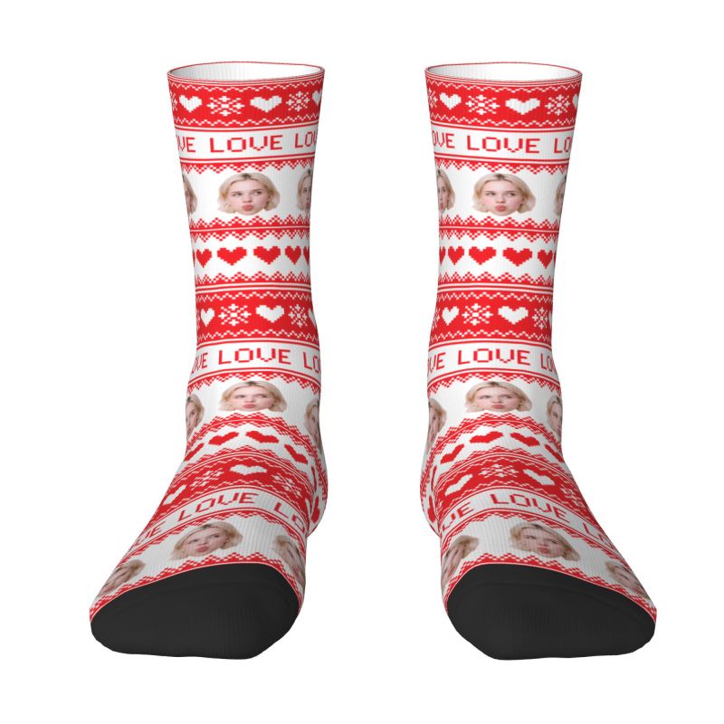 Kaos Kaki Natal Custom Foto Wa - Dress Sock Men ulasan dan harga