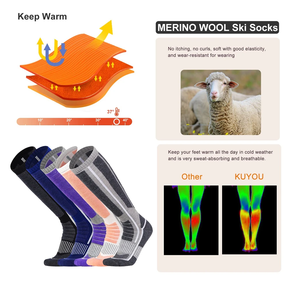 1 Pasang Kaus Kaki Termal Wol  - Wool Hiking Sock ulasan dan harga