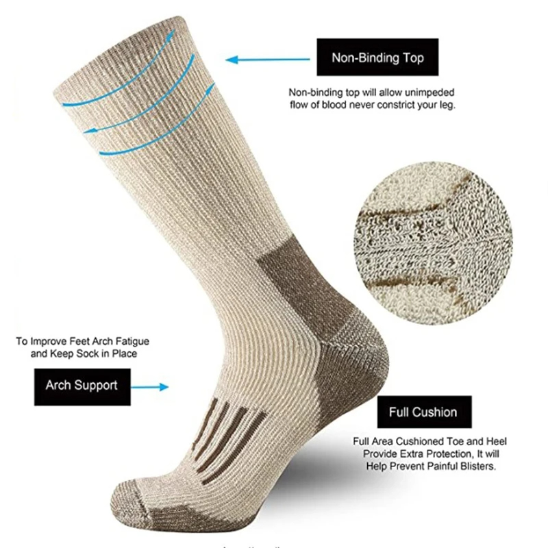 80% kaus kaki wol tebal hangat - Wool Hiking Sock ulasan dan harga